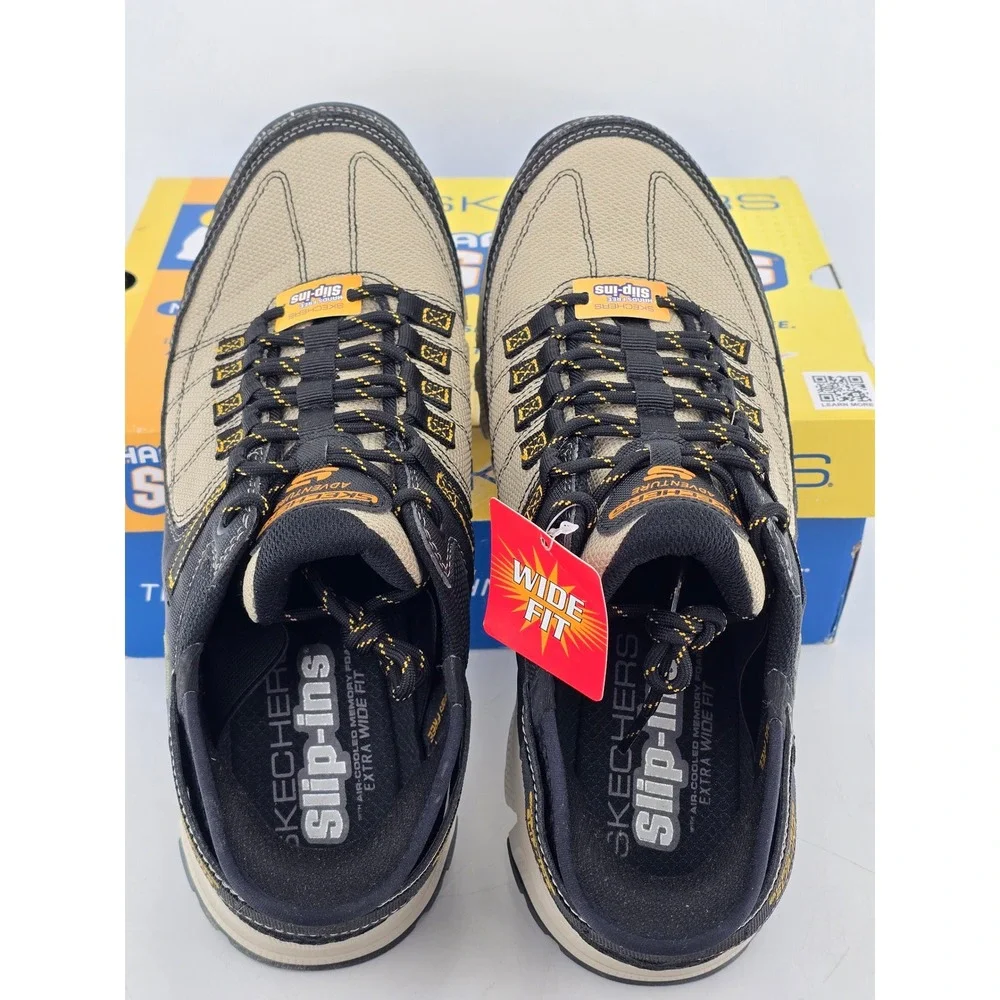 Skechers Summits AT Slip-ins Mens 11 Taupe Black Hands Free Wide Fit -New